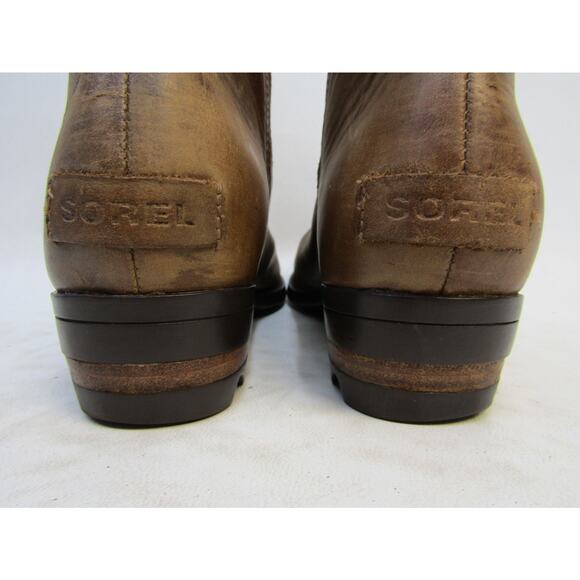 Sorel Womens Size 8 M Brown Leather Chelsea Ankle Boots Booties - Picture 8 of 11